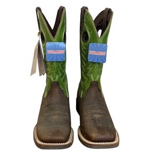 Durango Rebel Pro Mens 12in Western Boots Brown Lime Green DDB0228 Size 8.5M NEW